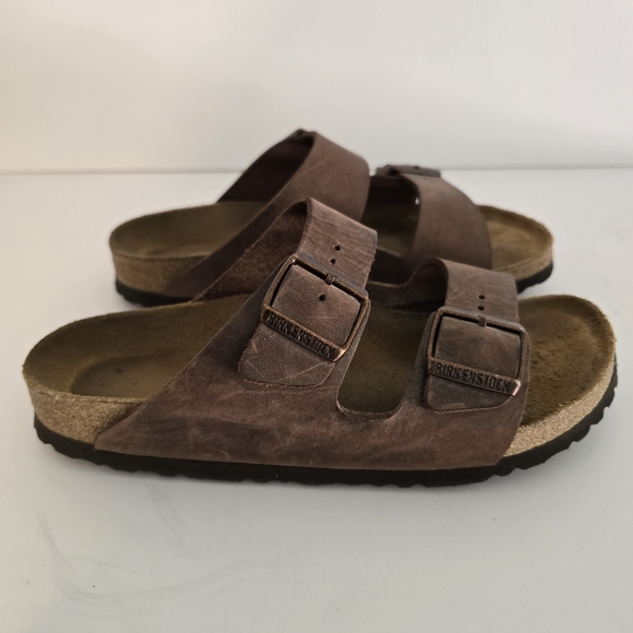 Birkenstocks Brown Leather Sandals - Picture 2 of 9